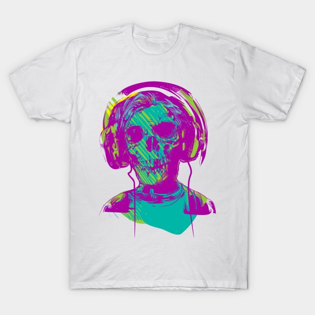 Zombie Music Lover T-Shirt by Digster